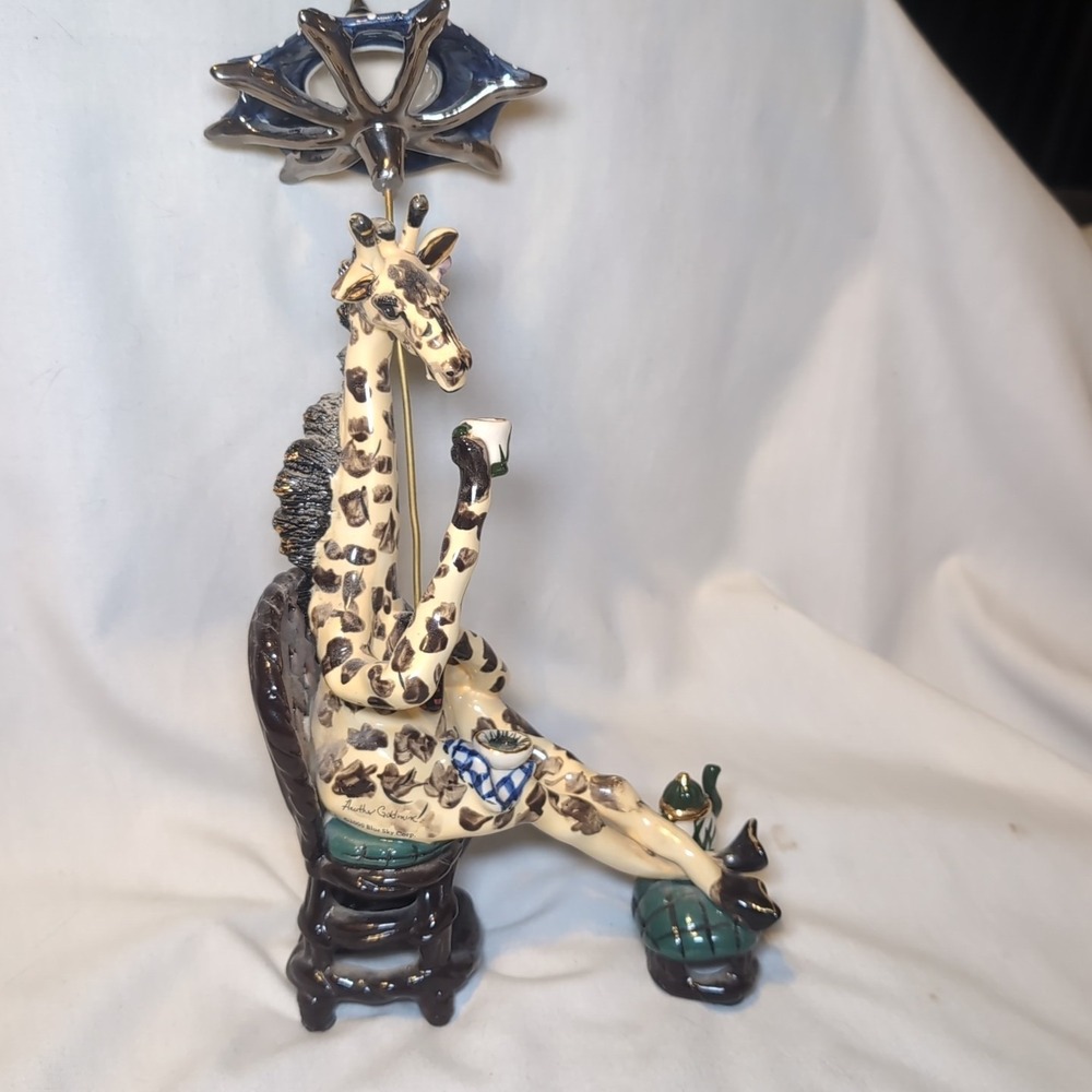 Blue Sky Clayworks Heather Goldminc Giraffe Figurine Tea Light Candle Holder